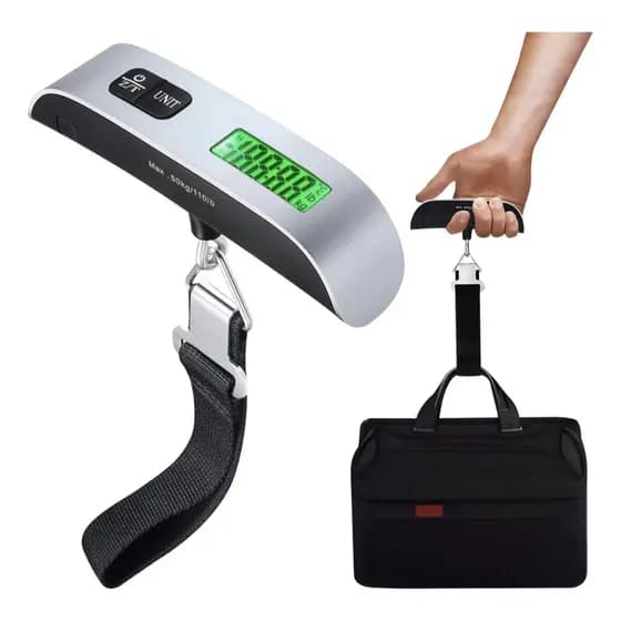 Balança Digital Portátil 50kg Pesagem  Bagagem Malas Uso Doméstico e Viagens