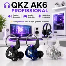 QKZ AK6 fone de ouvido com fio microfone cobre driver esportivo hifi baixo estéreo com case original