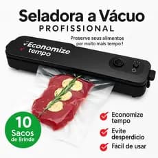 Seladora Eletrica a vácuo Doméstica Conserva Alimentos Carnes Embalagem Saco Plástico Bivolt