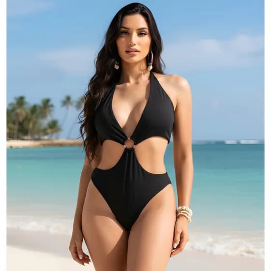 Maiô Feminino Engana Mamãe Slim Com Bojo Argola Amarração Moda Praia e Piscina Verão