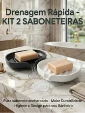 Kit Econômico 2 Saboneteira Drenante Anti Lodo para Banheiro Organização e Higiene Diária