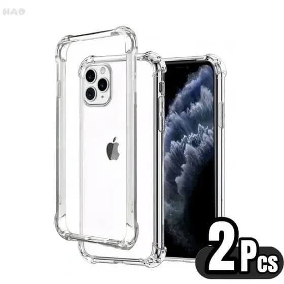 Kit 2 Capa Capinha IPhone Transparente Anti Impacto Tpu Case Para Apple 6 7 8 Plus X Xr 11 12 13 14 15 16 Pro Max