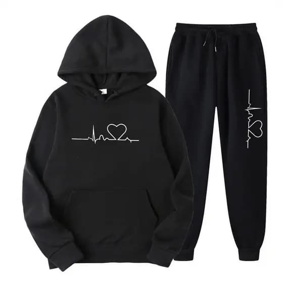 2024 comércio exterior Cross-Border masculino feminino forro de lã moletom terno outono inverno masculino coração figura