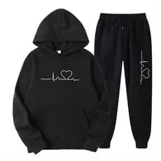2024 comércio exterior Cross-Border masculino feminino forro de lã moletom terno outono inverno masculino coração figura