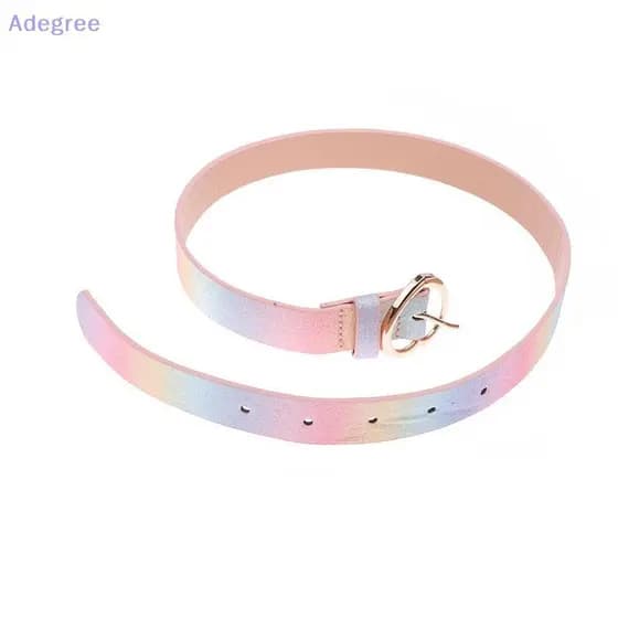 Adegree Cinto Infantil Menina PU Colorido Vestido De Princesa Treinamento Jeans Amor Coração Ilhó Novo
