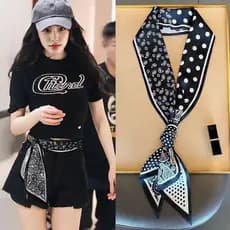 Coreia coreano longo primavera outono lenço de seda All-Match moda cachecol decoração combinando camisa Streamer fita le