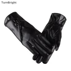 [TurnBright] Luvas de Couro Femininas de Veludo Curto e Fino para Condução com Tela Sensível ao Toque [MY] IHLU