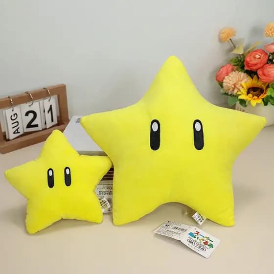 30cm Brinquedo de Pelúcia Super Mario Bros. Estrela Amarela Brinquedos de Pelúcia Power Star Boneca Macia para Crianças