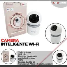 Câmera Smart 3MP Wi-Fi com Giro Automático e Compatível com Alexa