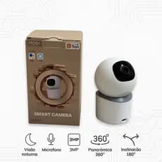 Câmera 3MP Wi-Fi Smart com Áudio, Giro 360° e Integração Alexa