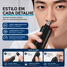 Aparador Removedor de Pelos De Nariz Portátil Elétricos 7000RPM Barbeador Sobrancelha