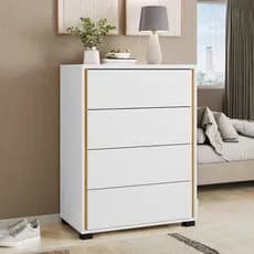 Cômoda 4 Gavetas MDP Quarto Casal Corrediças Telescópicas Dormitório Closet Organizador Flex Color