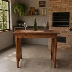 Bancada 120cm Madeira Design Minimalista Vintage Industrial Robusta Resistente Cozinha Varanda Apartamento Pequeno