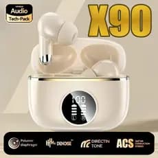 2025 X90 Fones de ouvido intra-auriculares sem fio Tela de exibição digital Jogos de negócios