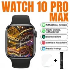 Relógio Inteligente 2026 Watch 10 Pro Max 45mm 1,73 polegadas + Pulseira Extra + Película