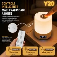 Luminária de Mesa LED Recarregável Touch Luz Suave 3 Tons Ajustáveis para Quarto Sala e Decoração