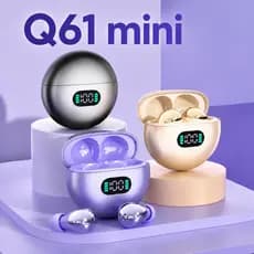 Fone Sem Fio Bluetooth 5.4 Q61 Mini com Som Estéreo, Display LED e Uso Confortável no Sono