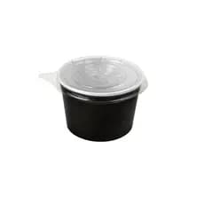 Pote de Papel 390ml Black + Tampa Plástica - PCT 50un