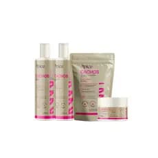 Kit 4 Cachos shampoo condicionador e máscara refil Apice