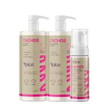 Kit Apice Shampoo Condicionador Mousse Cachos Nutrição 1000ml