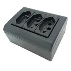 Tomada Sobrepor Tripla 2p+t 10a 250v Preto
