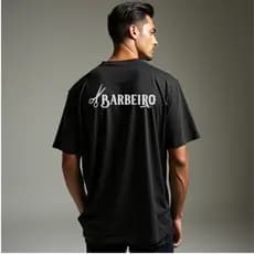 Camiseta Masculino Barbearia Uniforme Básico Barbeiro Escrito Camisa Premium Confortável Profissão