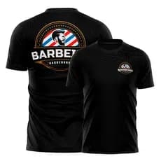 Camiseta Barbeiro Profissional Uniforme Barbearia Masculina Confortável