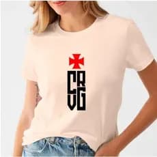 Camiseta Feminina do Vasco da Gama Camisa Esportiva CRVG Blusinha de Time Cruz de Malta Moda Feminina Time Carioca