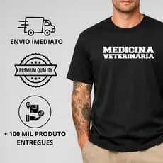 Camisa Masculina Medicina Veterinária Curso Veterinária Camisa Faculdade