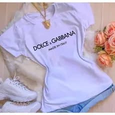 Camiseta Feminina DG Premium Camisa T-Shirt de Grife Milano Blusinha de Mulher Luxo Dolce Street Moda Feminina Gabbana