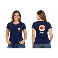 Camiseta Feminina Samu Confortável Camisa de Trabalho Saúde Básica Blusinha Moda Feminina 192 Profissão