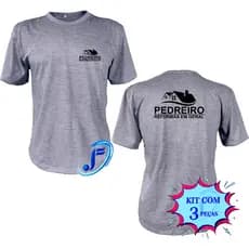 Kit 3 Camisetas Masculina Trabalho Pedreiro Profissional Uniforme Servente Resistente Algodão Confortável Dia a Dia