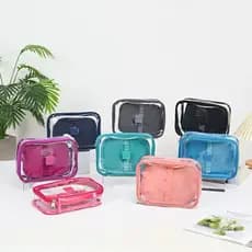 Estojo Escolar Grande Box Transparente Com Elástico Jumbo