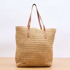 ins Novo Estilo Bolsa Tecido Moda Um Ombro Palha Casual Feminina De Praia