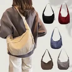 Bolsa Unissex Transversal Regulável Média em Nylon Moderna e Prática para Presente