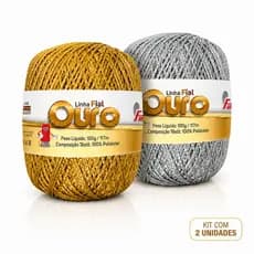 2 Novelo Linha Ouro Fial 117m/100g - 8 Cores Vivas Disponivel , Crochê, Tricô, Artesanato Dourado