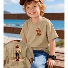 Camiseta Infantil Masculina Menino 100% Algodão Chapéu Bota Cowboy Country Moda Roça Estampada DTF