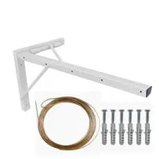 Varal Reforçado Retrátil Para Parede Ou Muro 50x30x28 Cm Branco