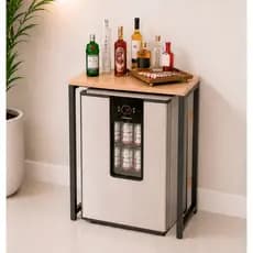 Aparador De Frigobar Móvel Gourmet Estilo Industrial