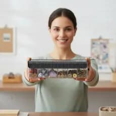 ORGANIZADOR MULTIUSO TIPO GAVETA – TRANSPARENTE COM TAMPA PRETA