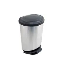 Lixeira Com Pedal Label Prata Para Cozinha 10 Litros Cesto de Lixo Banheiro Cozinha Lazer