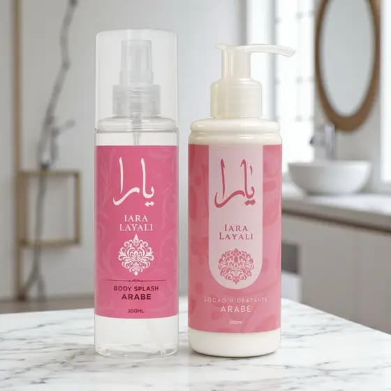 Kit Árabe Feminino Iara Layali Body Splash + Creme Hidratante 200 ml cada