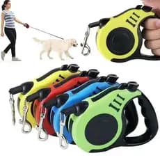 Guia Retrátil 5 Metros para Cães e Gatos com Trava de Segurança – Resistente e Durável