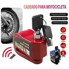 Trava de Disco com Alarme 110dB – Cadeado Anti-Furto para Moto, Bike e Scooter