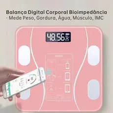 Balança Digital Corporal Bioimpedância Recarregável – Peso, Gordura, Água, Músculo e IMC com Alta Precisão