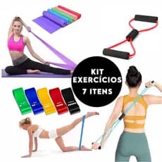 Kit 7 em 1 de Faixas Elásticas – Mini Band, Extensor e Resistência para Exercícios em Casa