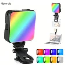 Mini Luz LED RGB Fotográfica Profissional Portátil para Vídeo e Foto, Luz de Preenchimento para Celular e Câmera