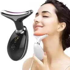 Massageador Facial e Pescoço Elétrico Golfinho com LED, Aquecimento 45°C e Vibração Inteligente Recarregável