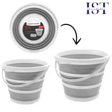 kit 2 Balde Dobrável Retrátil em Silicone Flexível 10L Ideal para Limpeza e Organização e Camping