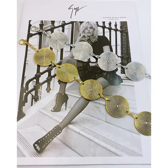 Cinto Feminino Metal detalhe Redondo Espiral Boho Chic